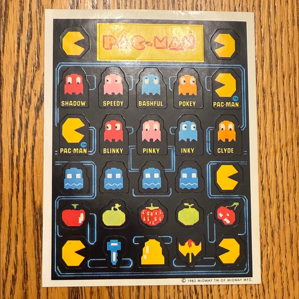 Vintage Pac-Man Sticker Sheet